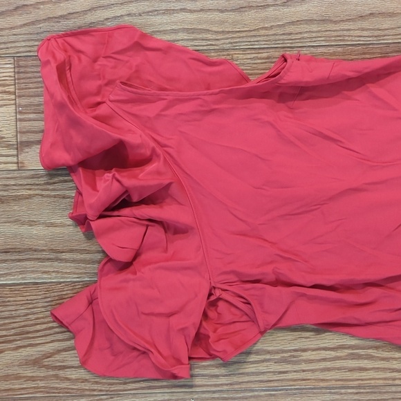 Pink one-shoulder mini dress size 2 stretch ruffle collar Barbiecore Joie - Picture 3 of 6